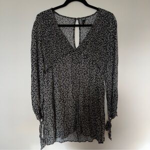 Wild fable Floral Black and White Women's mini dress